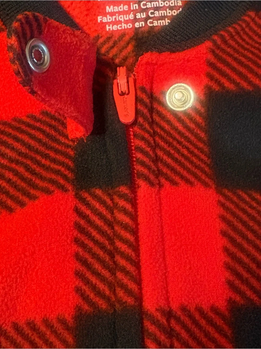 Carter's Red and Black Buffalo Plaid Sleep Sack 0-3 Months